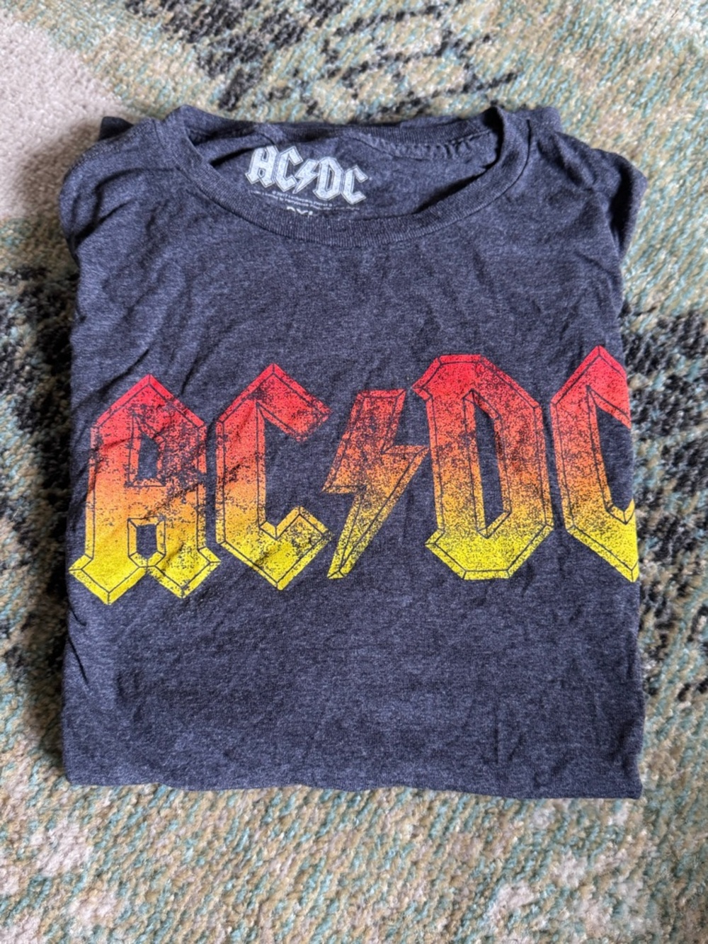 AC/DC Kids Short Sleeve Tee - Black with Red and Yellow Logo